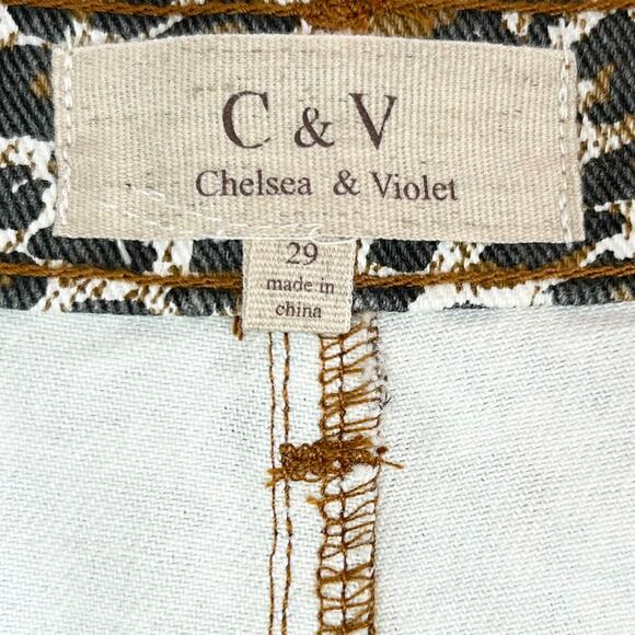 Chelsea & Violet Leopard Denim Side Stripe High-Rise Shorts NWT - Picture 8 of 9